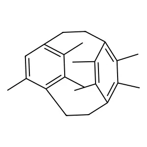 Tricyclo(8.2.2.24,7)hexadeca-4,6,10,12,13,15-hexaene, 5,6,11,12,13,14,15-heptamethyl- structure