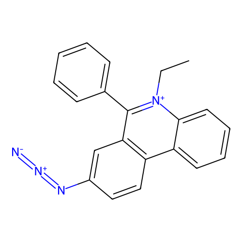 8-Azido-5-ethyl-6-phenylphenanthridinium structure