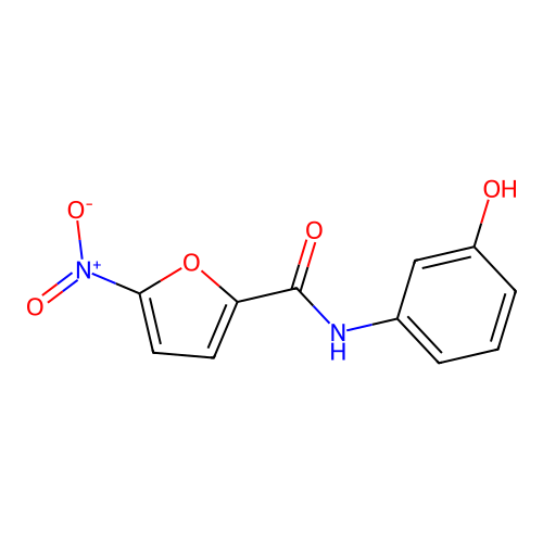 N-(3-hydroxyphenyl)-5-nitro-furan-2-carboxamide structure