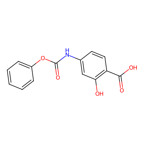 2-Hydroxy-4-[(phenoxycarbonyl)amino]benzoic acid structure