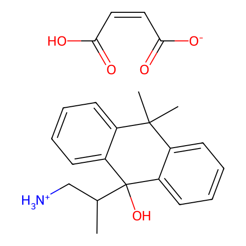 9-Anthrol, 9,10-dihydro-9-(2-amino-1-methylethyl)-10,10-dimethyl-, maleate structure