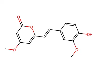 6-[(E)-2-(4-hydroxy-3-methoxyphenyl)ethenyl]-4-methoxypyran-2-one structure
