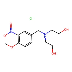 Ethanol, 2,2'-((4-methoxy-3-nitrobenzyl)imino)di-, hydrochloride structure