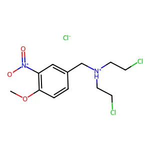 Benzylamine, N,N-bis(2-chloroethyl)-4-methoxy-3-nitro-, hydrochloride structure