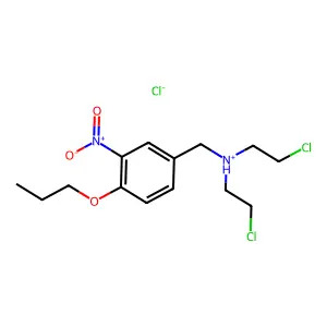Benzylamine, N,N-bis(2-chloroethyl)-4-propoxy-3-nitro-, hydrochloride structure