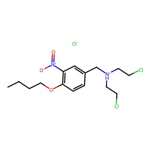 Benzylamine, N,N-bis(2-chloroethyl)-4-butoxy-3-nitro-, hydrochloride structure