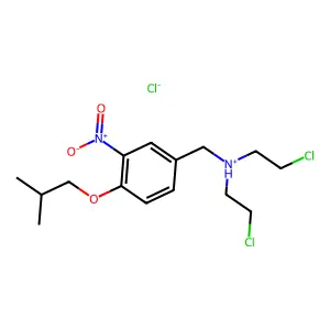 Benzylamine, N,N-bis(2-chloroethyl)-4-isobutoxy-3-nitro-, hydrochloride structure