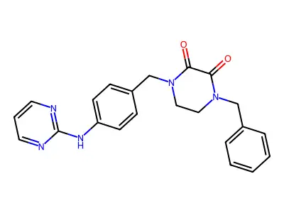 2,3-Piperazinedione, 1-(phenylmethyl)-4-((4-(2-pyrimidinylamino)phenyl)methyl)- structure
