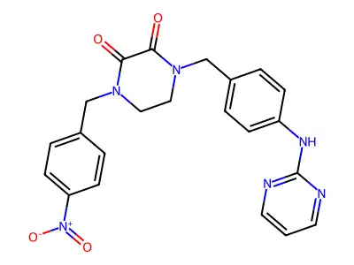 2,3-Piperazinedione, 1-((4-nitrophenyl)methyl)-4-((4-(2-pyrimidinylamino)phenyl)methyl)- structure