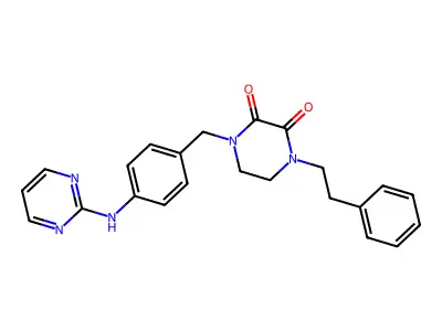2,3-Piperazinedione, 1-(2-phenylethyl)-4-((4-(2-pyrimidinylamino)phenyl)methyl)- structure