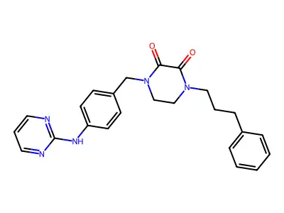 2,3-Piperazinedione, 1-(3-phenylpropyl)-4-((4-(2-pyrimidinylamino)phenyl)methyl)- structure