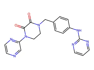 2,3-Piperazinedione, 1-pyrazinyl-4-((4-(2-pyrimidinylamino)phenyl)methyl)- structure