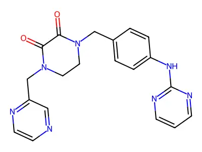 2,3-Piperazinedione, 1-(pyrazinylmethyl)-4-((4-(2-pyrimidinylamino)phenyl)methyl)- structure