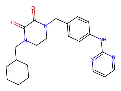 2,3-Piperazinedione, 1-(cyclohexylmethyl)-4-((4-(2-pyrimidinylamino)phenyl)methyl)- structure