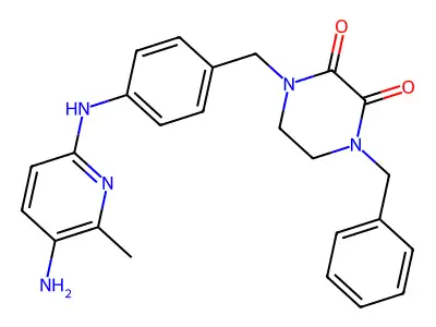 2,3-Piperazinedione, 1-(p-((5-amino-6-methyl-2-pyridyl)amino)benzyl)-4-benzyl- structure