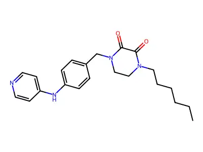 2,3-Piperazinedione, 1-hexyl-4-(p-(4-pyridylamino)benzyl)- structure