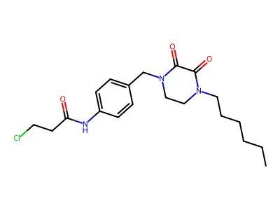 Propanamide, 3-chloro-N-(4-((4-hexyl-2,3-dioxo-1-piperazinyl)methyl)phenyl)- structure