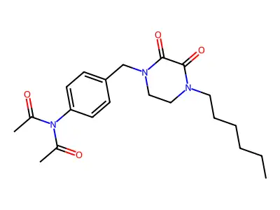 1-(4-Diacetylaminobenzyl)-4-hexyl-2,3-dioxopiperazine structure