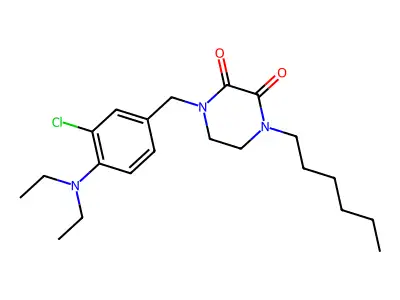 2,3-Piperazinedione, 1-(3-chloro-4-(diethylamino)benzyl)-4-hexyl- structure