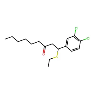 1-(3,4-Dichlorophenyl)-1-(ethylsulfanyl)nonan-3-one structure