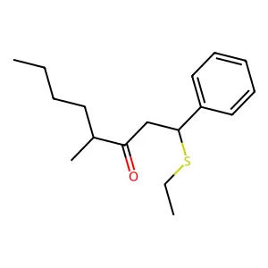 1-Ethylsulfanyl-4-methyl-1-phenyloctan-3-one structure