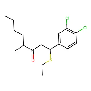 1-(3,4-Dichlorophenyl)-1-(ethylsulfanyl)-4-methyloctan-3-one structure