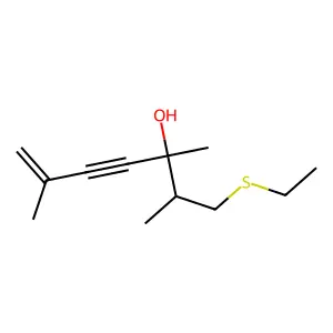 6-Hepten-4-yn-3-ol, 1-(ethylthio)-2,3,6-trimethyl- structure