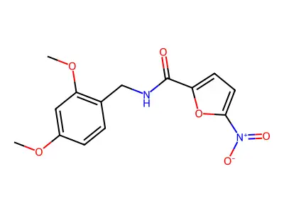 2-Furancarboxamide, N-[(2,4-dimethoxyphenyl)methyl]-5-nitro- structure
