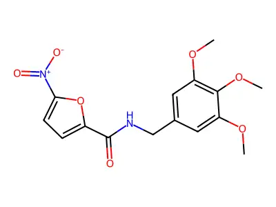 2-Furancarboxamide, 5-nitro-N-[(3,4,5-trimethoxyphenyl)methyl]- structure