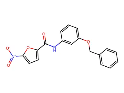 2-Furancarboxamide, 5-nitro-N-[3-(phenylmethoxy)phenyl]- structure