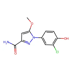 3-Carbamoyl-1-(3-chloro-4-hydroxyphenyl)-5-methoxypyrazole structure