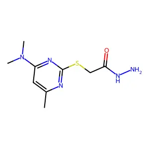 Acetic acid, ((4-(dimethylamino)-6-methyl-2-pyrimidinyl)thio)-, hydrazide structure