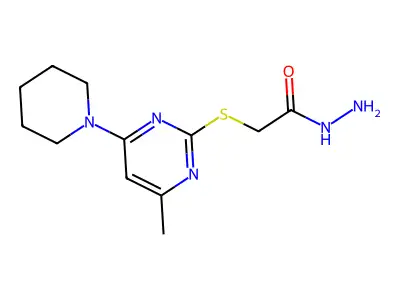 Acetic acid, ((6-methyl-4-piperidino-2-pyrimidinyl)thio)-, hydrazide structure