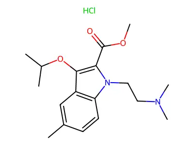 1H-Indole-2-carboxylic acid, 1-(2-(dimethylamino)ethyl)-5-methyl-3-(1-methylethoxy)-, methyl ester, hydrochloride structure