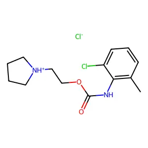 Carbanilic acid, 2-chloro-6-methyl-, 2-(pyrrolidinyl)ethyl ester, hydrochloride structure