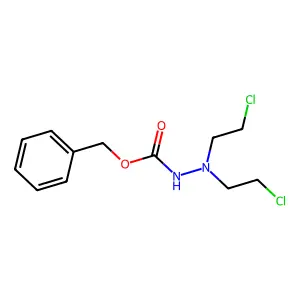 Benzyl hydrogen bis(2-chloroethyl)carbonohydrazonate structure