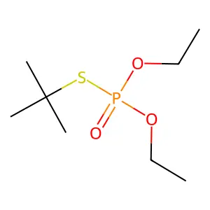 Phosphorothioic acid, S-tert-butyl O,O-diethyl ester structure