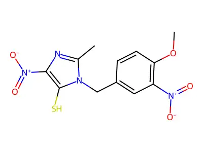 3-[(4-Methoxy-3-nitrophenyl)methyl]-2-methyl-5-nitroimidazole-4-thiol structure