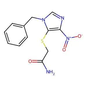 Acetamide, 2-((1-benzyl-4-nitro-1H-imidazol-5-yl)thio)- structure