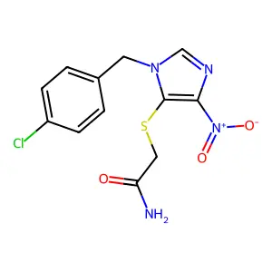 Acetamide, 2-((1-(p-chlorobenzyl)-4-nitro-1H-imidazol-5-yl)thio)- structure