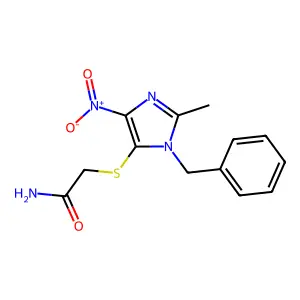 Acetamide, 2-((1-benzyl-2-methyl-4-nitro-1H-imidazol-5-yl)thio)- structure