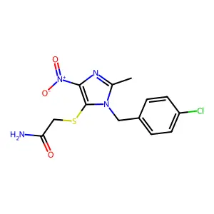 Acetamide, 2-((1-(p-chlorobenzyl)-2-methyl-4-nitro-1H-imidazol-5-yl)thio)- structure