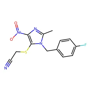 Acetonitrile, ((1-(p-fluorobenzyl)-2-methyl-4-nitro-1H-imidazol-5-yl)thio)- structure