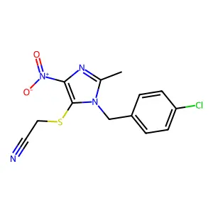 Acetonitrile, ((1-(p-chlorobenzyl)-2-methyl-4-nitro-1H-imidazol-5-yl)thio)- structure