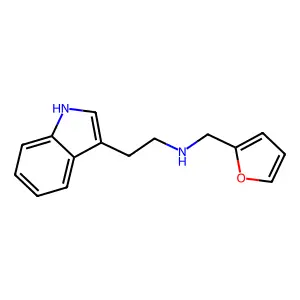 N-[(Furan-2-yl)methyl]-2-(1H-indol-3-yl)ethan-1-aminium structure