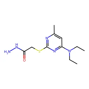 Acetic acid, ((4-(diethylamino)-6-methyl-2-pyrimidinyl)thio)-, hydrazide structure