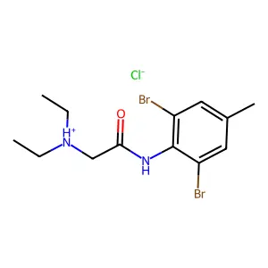 p-Acetotoluidide, 2',6'-dibromo-2-(diethylamino)-, hydrochloride structure