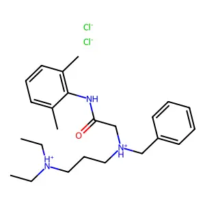 2',6'-Acetoxylidide, 2-(benzyl(3-(diethylamino)propyl)amino)-, dihydrochloride structure