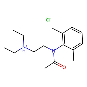 2',6'-Acetoxylidide, N-(2-(diethylamino)ethyl)-, hydrochloride structure