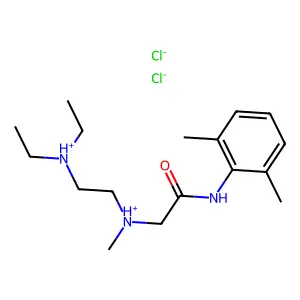2',6'-Acetoxylidide, 2-(2-(diethylamino)ethyl)methylamino-, dihydrochloride structure
